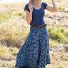 Flamenco Skirt - Indigo Blooms