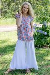 Summer Top & Classic pant - Tuscan Poppy & White