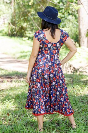Jalabi Dress - Midnight Poppies