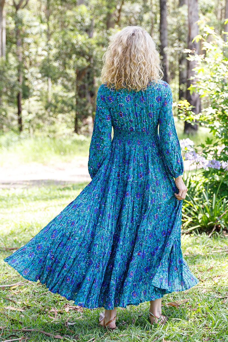 Vintage Dress - Peacock Blue