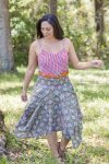 Juliet & Coco Skirt - Red Zing & Green Mosaic