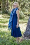 Elegant Dress - Navy & Indigo Check