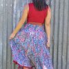 Cowl Neck Top, Miranda & Flamenco Skirt - Red, Tan & French HarvestWomen's - Tops, Accessories & Skirts - Cowl Neck Top, Miranda & Flamenco Skirt - Red, Tan & French Harvest