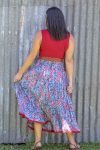 Cowl Neck Top, Miranda & Flamenco Skirt - Red, Tan & French HarvestWomen's - Tops, Accessories & Skirts - Cowl Neck Top, Miranda & Flamenco Skirt - Red, Tan & French Harvest