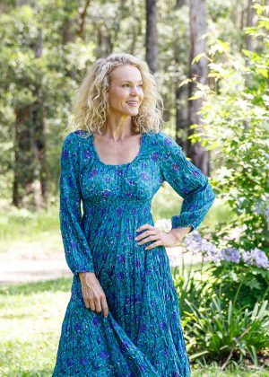 Vintage Dress - Peacock Blue