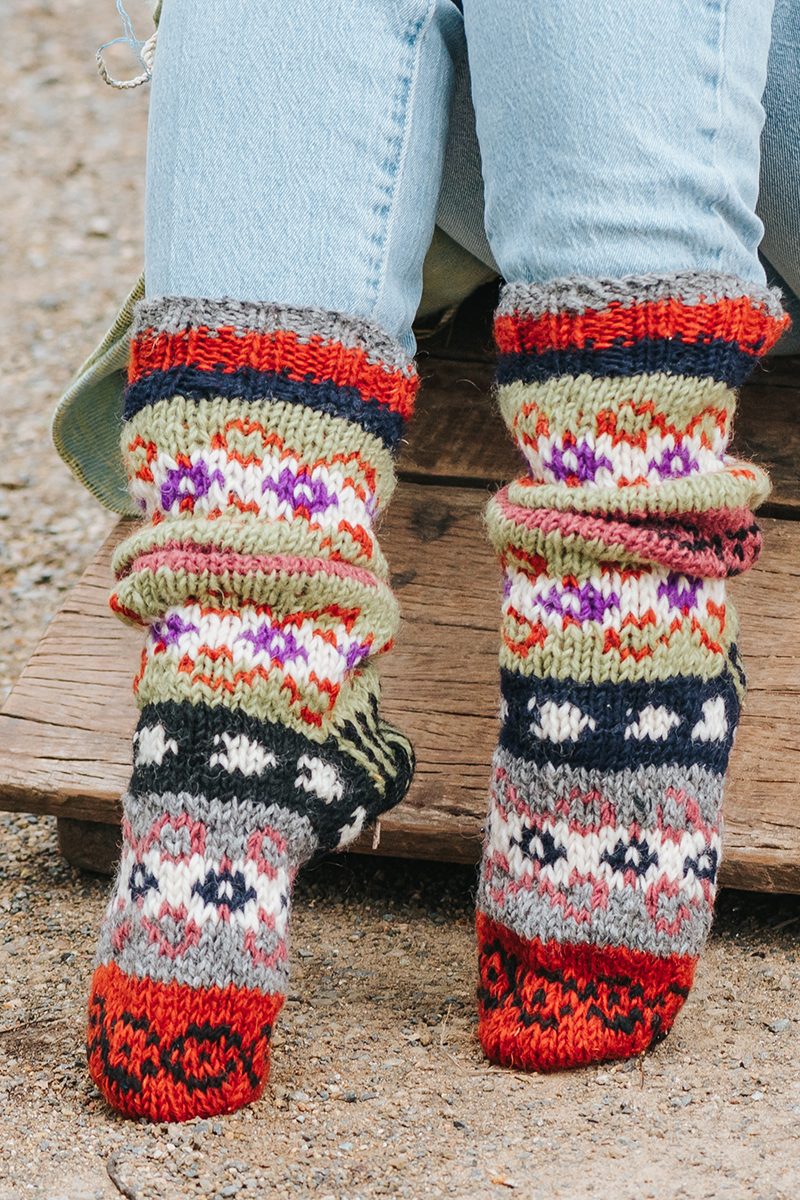 Hand knit wool socks, Nepal - Village Goods