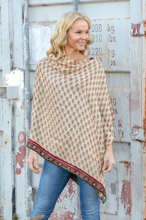 Vintage Wool Poncho Wrap - Devi