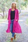 Vintage Wool/Silk Dustcoat - Hot Pink