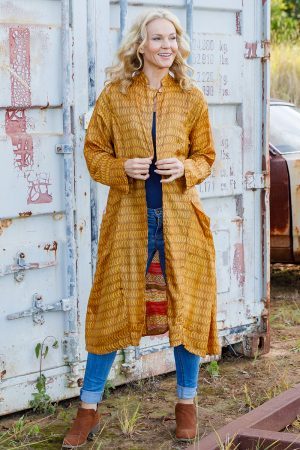 Vintage Wool/Silk Dustcoat - Ochre