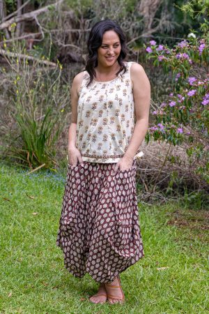 Coco Skirt / Ishta Top - Chestnut / Marigolds