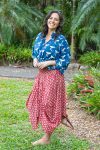 Coco Skirt / Amira Top - Red Paisley / Indigo Crows