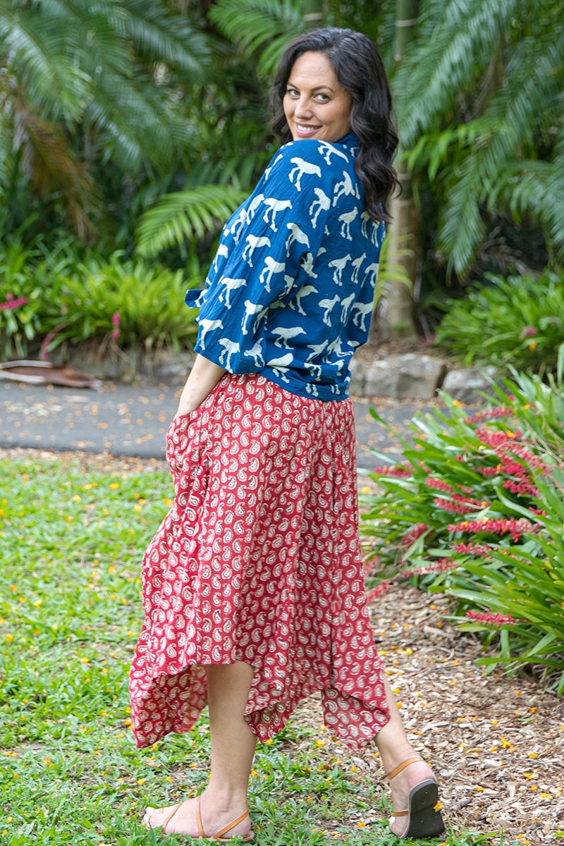 Coco Skirt - Red Paisley