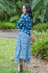 Coco Skirt - Indigo Grid