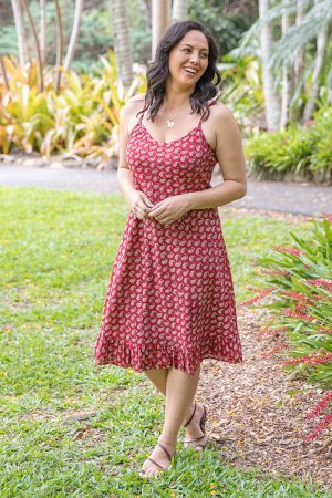Magnolia Dress - Red Paisley