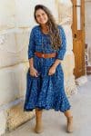Flamenco Dress with Sleeves - Indigo Persian