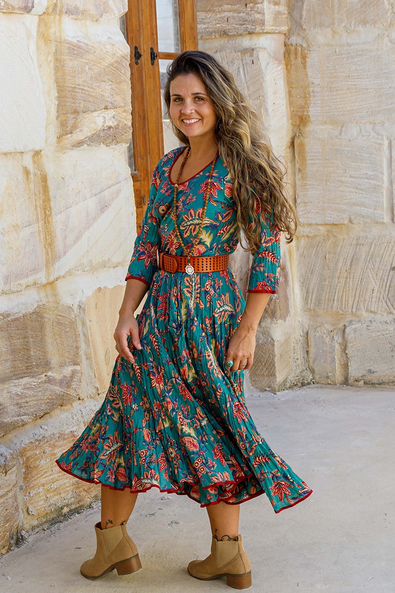 Flamenco Dress with Sleeves - Island Spice