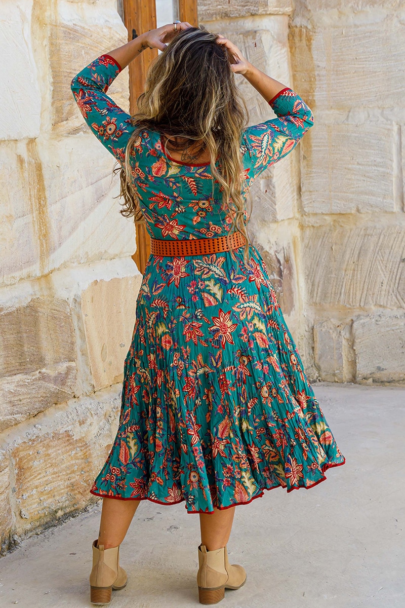Flamenco Dress with Sleeves - Island Spice