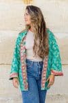 Rustic Kantha - Jade Blossom #1