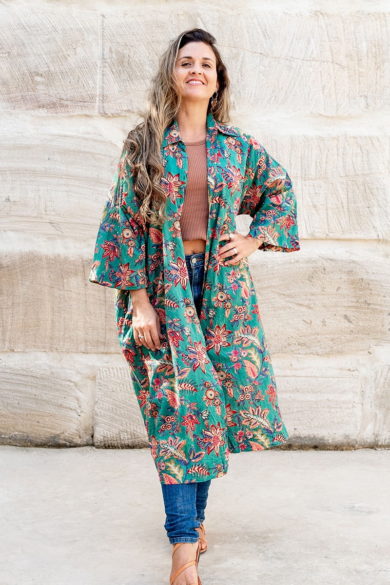 Amira Kimono Dress - Island Spice