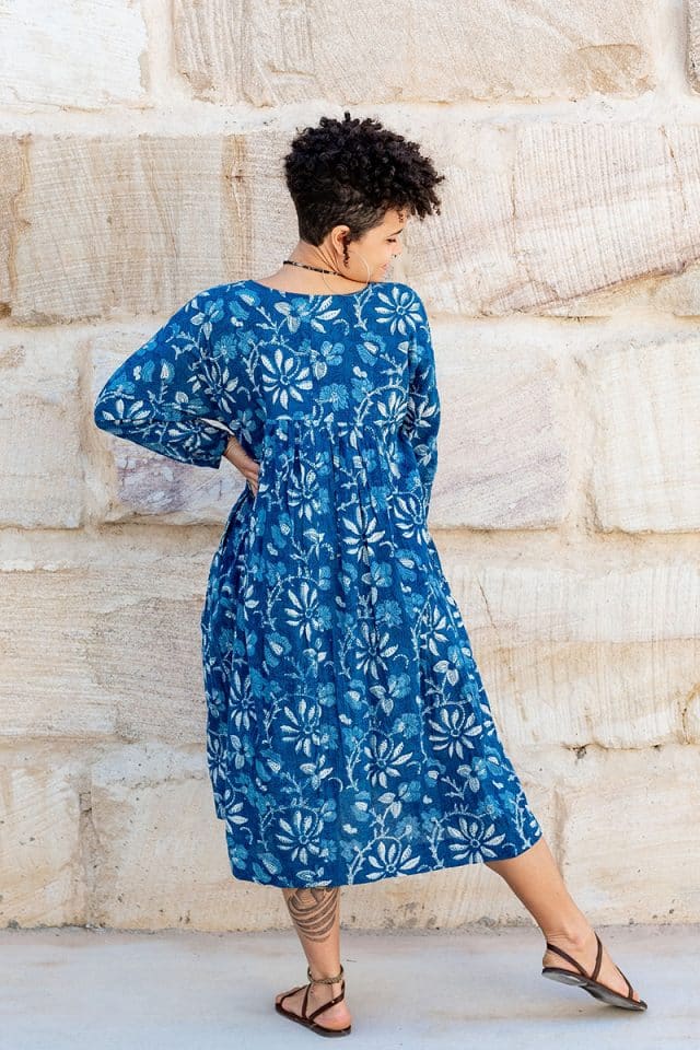 Indigo cotton dress best sale