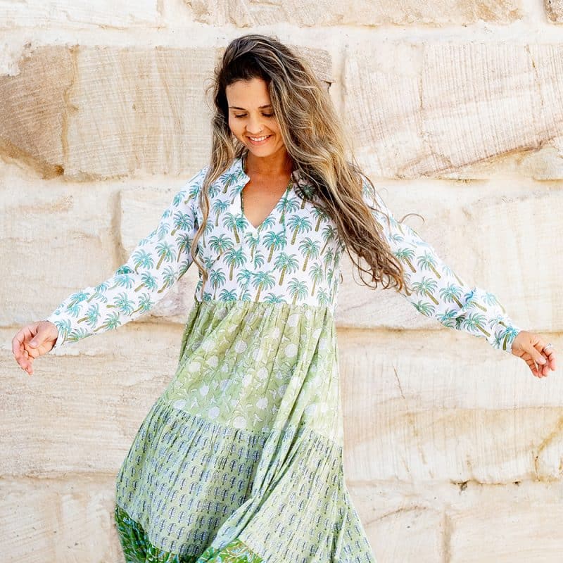 Jhali Dress - Green Goddess