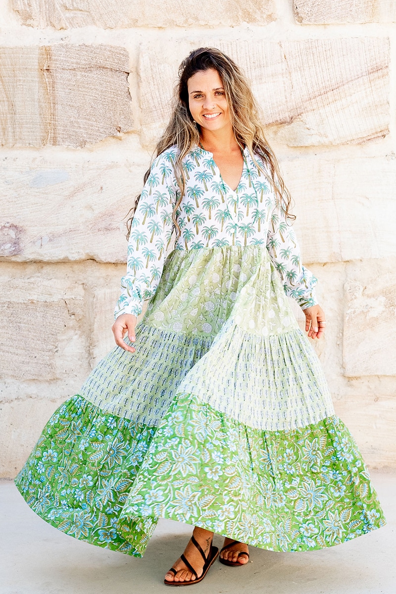 Jhali Dress - Green Goddess