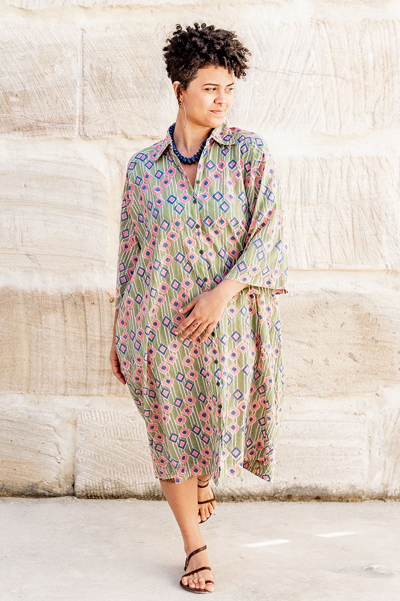 Amira Kimono Dress - Retro Eco