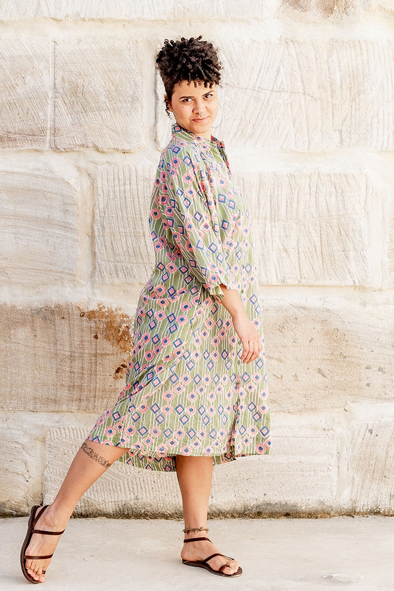 Amira Kimono Dress - Retro Eco