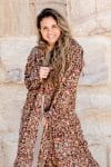 Vintage Sari Dustcoat - Night Flowers
