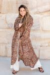Vintage Sari Dustcoat - Night Flowers