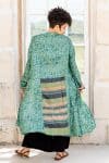 Vintage Sari Dustcoat - Mint Swirl