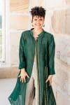 Vintage Sari Dustcoat - Forest