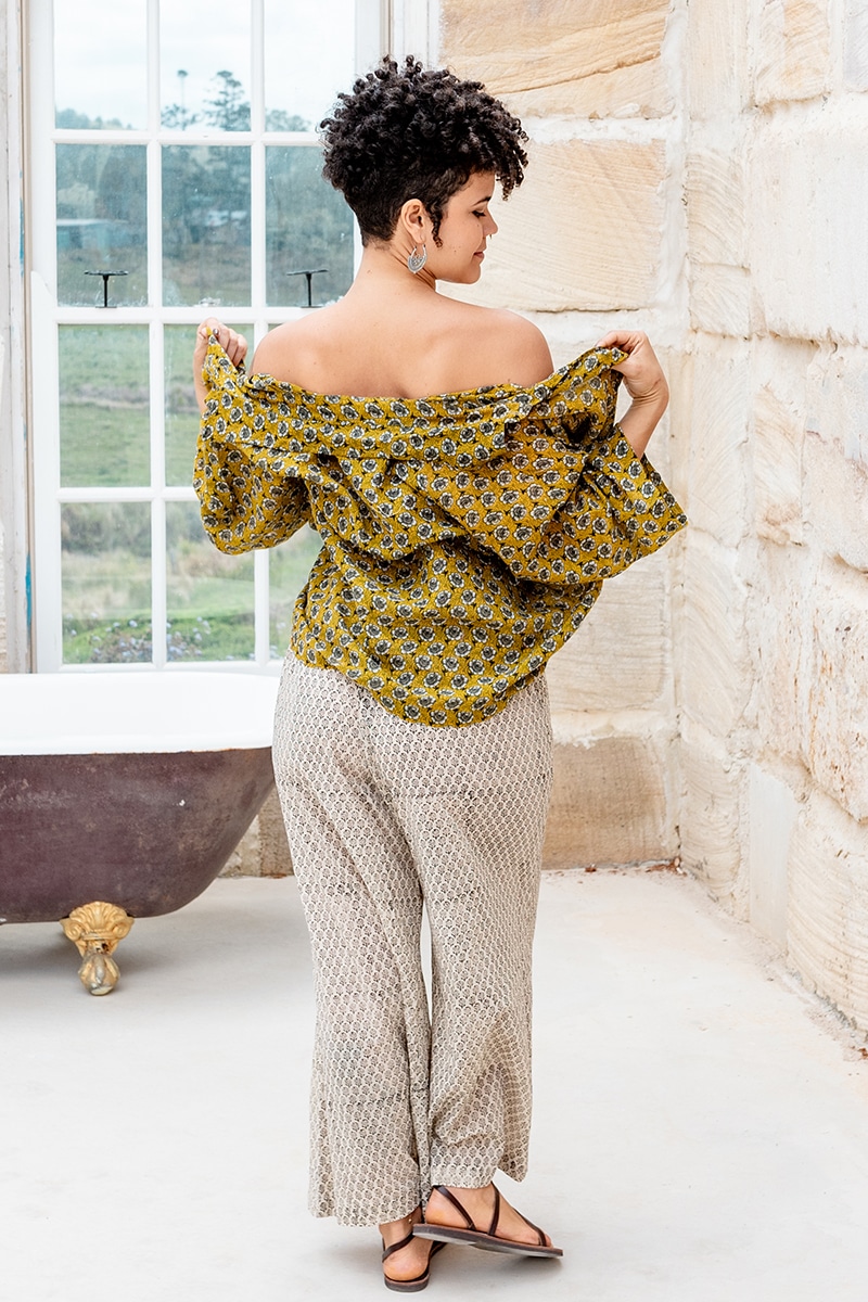 Womens - Vintage - Tops - Vintage Sari Amira - Pistachio