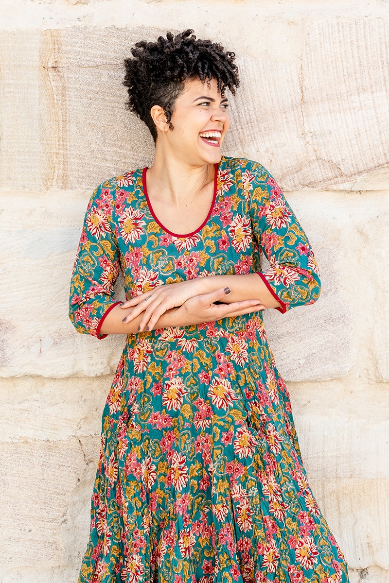 Flamenco Dress with Sleeves - Timeless Teal