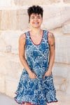 Flamenco Dress Knee Length - Indigo Tropic