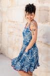 Flamenco Dress Knee Length - Indigo Tropic
