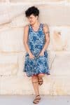 Flamenco Dress Knee Length - Indigo Tropic