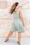 Flamenco Dress Knee Length - Green Tea