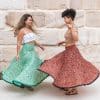 Flamenco Skirt - Lime Splice - Garnet