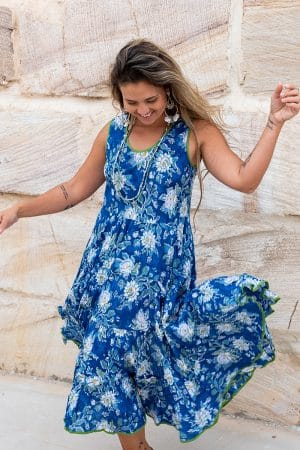 Flamenco Dress - Blue Floral