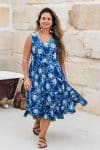 Flamenco Dress - Blue Floral