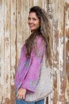 Vintage Sari Amira - Lilac Feathers