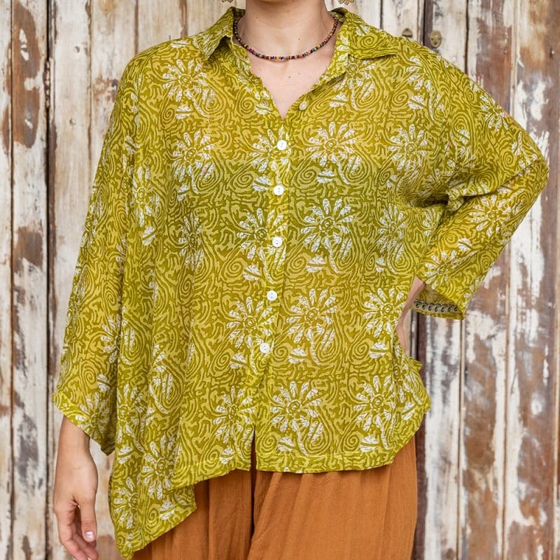 Vintage Sari Amira - Chartreuse