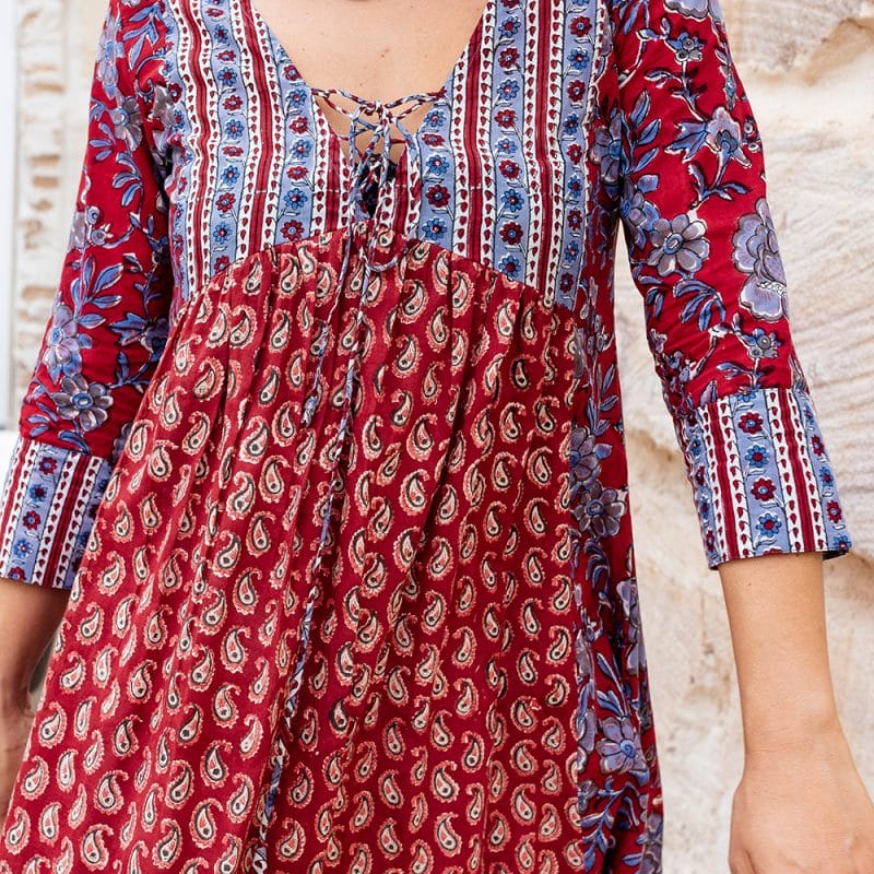 Fusion Dress - Red Paisley