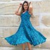 Flamenco Dress - Peacock Blue