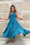 Flamenco Dress - Peacock Blue