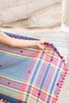 Hand Loom Cotton Scarf - Saphire Blush