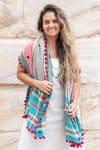 Hand Loom Cotton Scarf - Waterlily