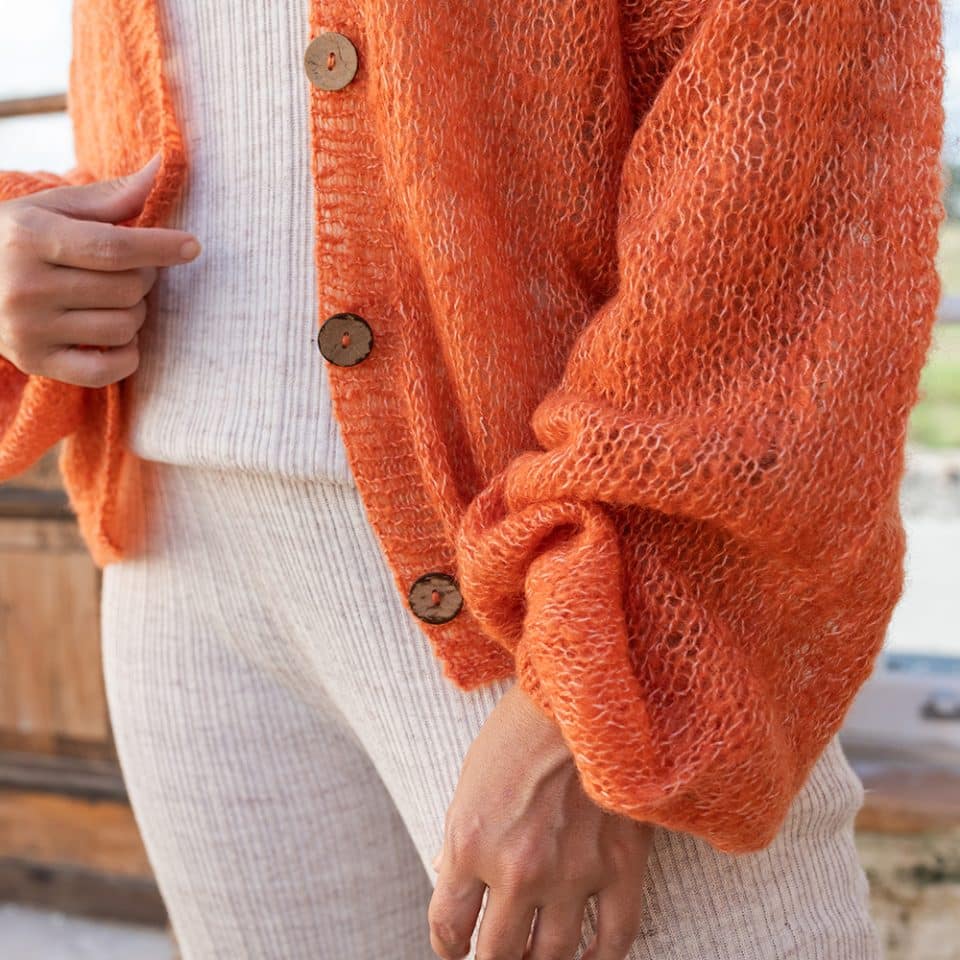 Mohair Hand Knit Cardigan - Marmalade - Soul Song Life - Hand Knitted