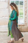 Vintage Sari Dustcoat - Serpente - Wool - Silk
